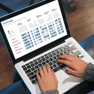 Strengthify Engage dashboard on a laptop